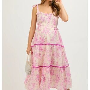 Pinkblush Pink Floral Midi Dress Maternity